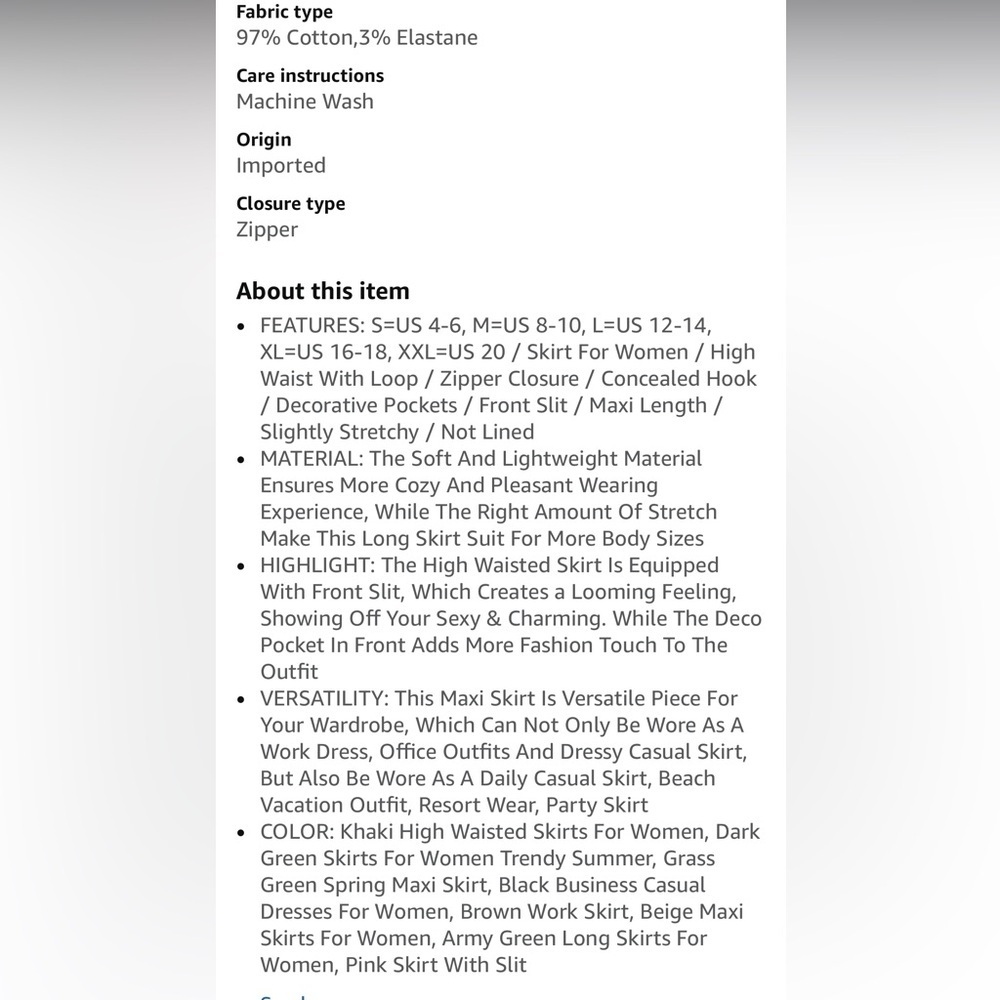 Amazon BTFMB  Black Women's Maxi Skirt - Picture 9 of 10